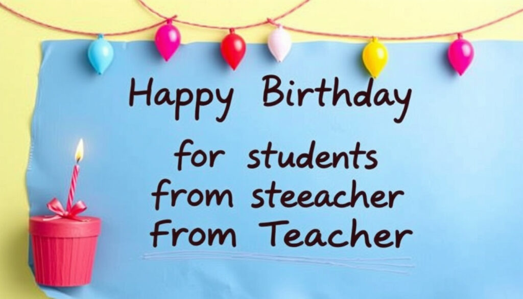Birthday Wishes for Students from Teacher in English