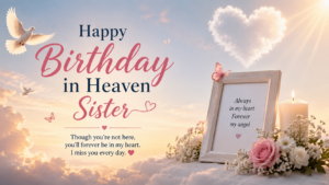 happy birthday in heaven sister wishes