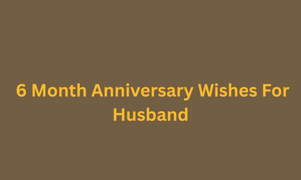 6 Month Anniversary Wishes for Husband in English